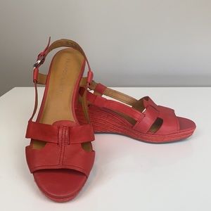 Franco Sarto Crispin Red Leather Espadrille Sandle